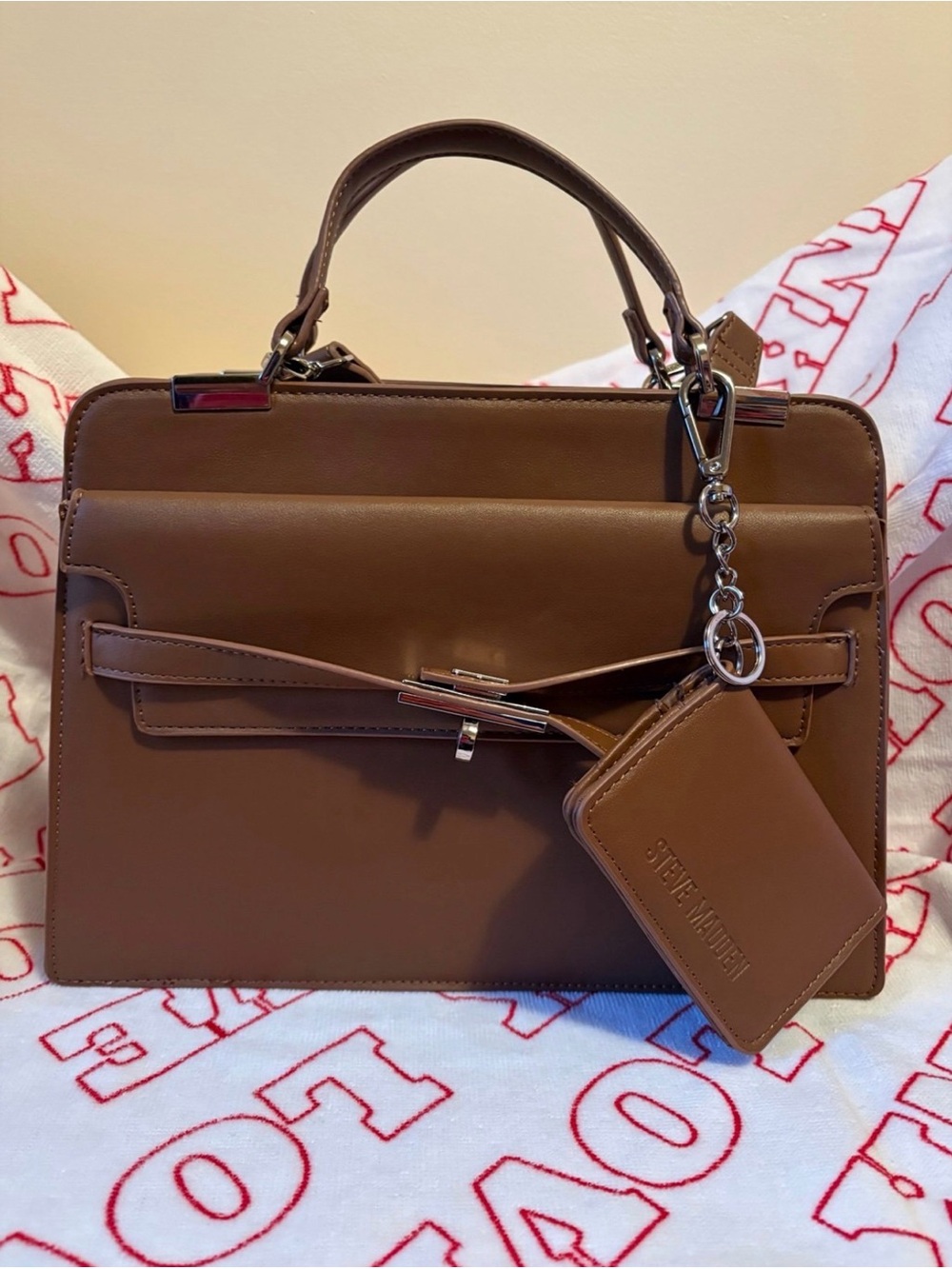 Steve Madden Nutshell BMATTE02 Crossbody Satchell With Matching Card Case